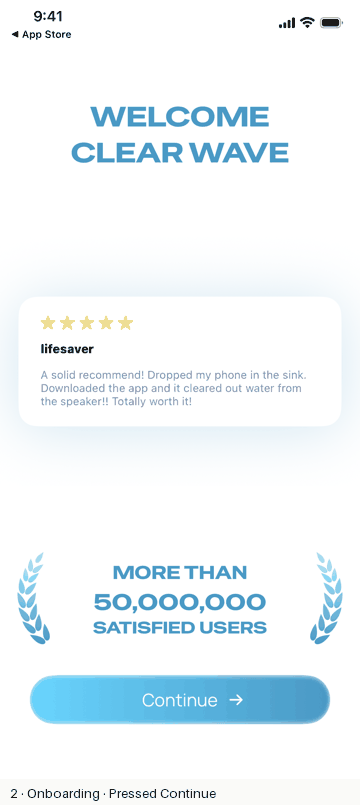 Clear Wave onboarding and paywall flow