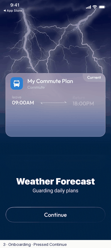 Weatherly onboarding and paywall flow